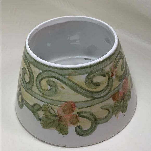 Set Of 2 Glass Candle Toppers Pink Green With Scroll Leaf Design Home Decoration - Picture 3 of 9